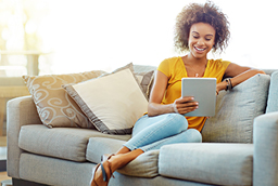 woman using mobile banking