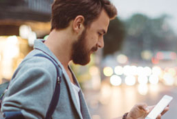 Person looking at cell phone